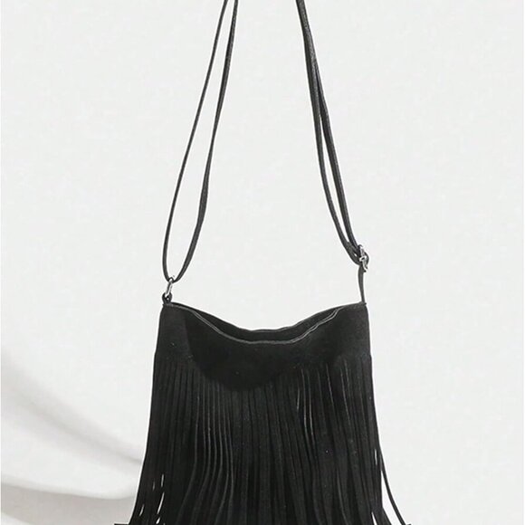 Women's Fringe Hobo Bag Crossbody Tassel Shoulder Purse Western Style - Picture 2 of 6